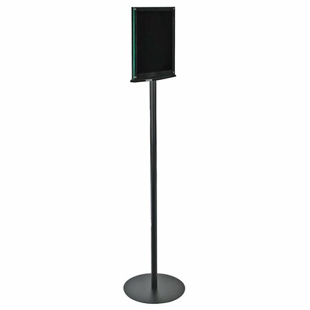 AZAR DISPLAYS Double Sided Magnetic Sign Holder for Floor Portrait Black Frame on Freestanding Pedestal Base 300355-BLK